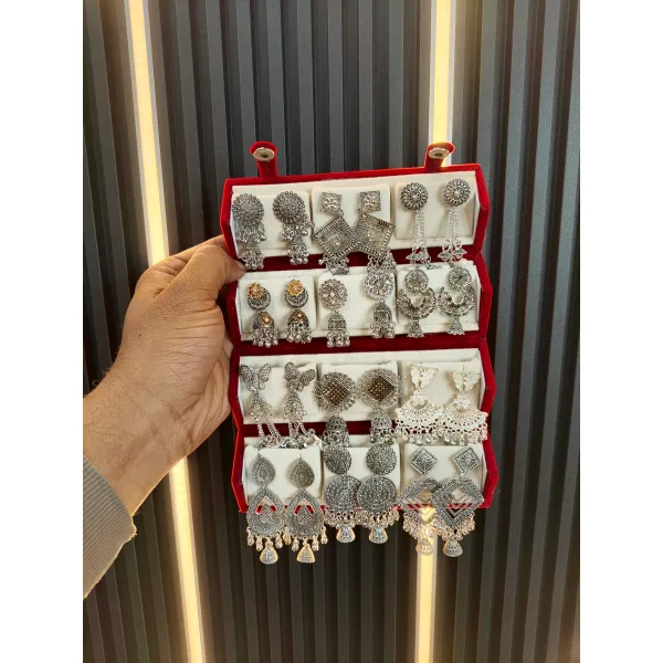 Viral Folding Earring Locket Gift Organizer Box – High Quality Velvet Jewelry Storage Case 