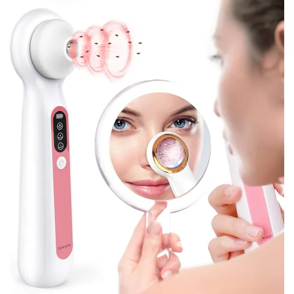 Visible Blackhead Remover Vacuum – Rechargeable Deep Pore Cleaner with LED Light & Magnifier 