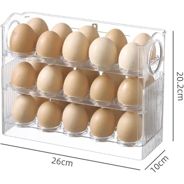 3 Layer Flip Type Refrigerator Egg Storage Box Stand Organizer Tray
