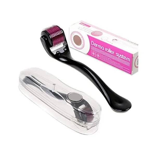 Derma Roller 540 Titanium Micro Needle 0.5mm – Professional Skin Care Face Roller with Hard Case | Skin Rejuvenation & Acne Scar Treatment