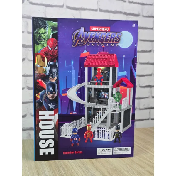 Superhero Avengers Endgame House Playset – 3-Story Marvel Adventure Building Set for Kids (3+)