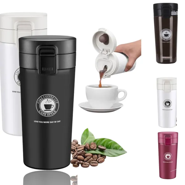 Trending Tea / Coffee Mug with filter | 400ml & 500ml (With Color options) | Vacuum Insulated Stainless Steel- Double Layer Thermos | Travel Mug | Hot & Cold- Summer & Winter | Viral | Hot selling | Easy Cup for Travel (Select Option)