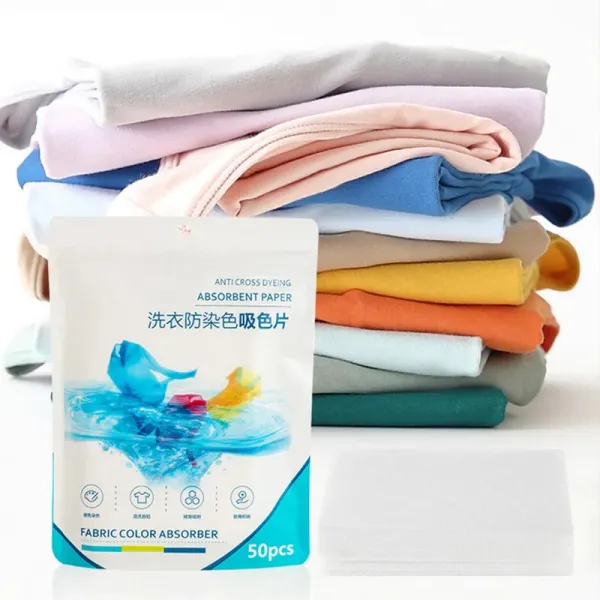 50 PCS Laundry Color Absorbing Paper Anti-dyeing Laundry Tablets for Washing Machine Clean Clothes Color Catcher Sheets