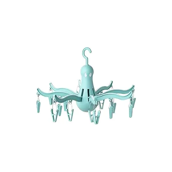 16-Peg Octopus Hanging Dryer – Foldable Clip Laundry Hanger for Socks, Underwear & Baby Clothes