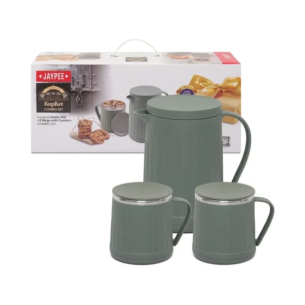 Jaypee KupKet Premium Insulated Kettle & Mug Combo Set – Elegant 3-Piece Hot & Cold Beverage Server