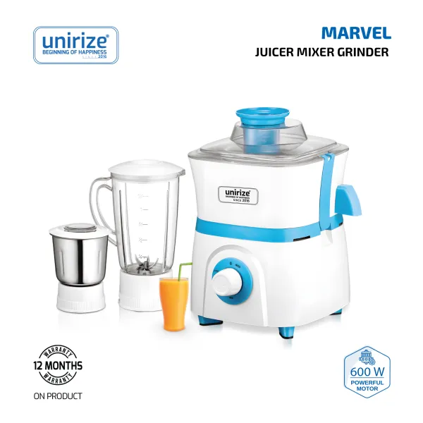 Unirize Marvel 600W Juicer Mixer Grinder – All-in-One Professional Grinding & Juicing Solution 