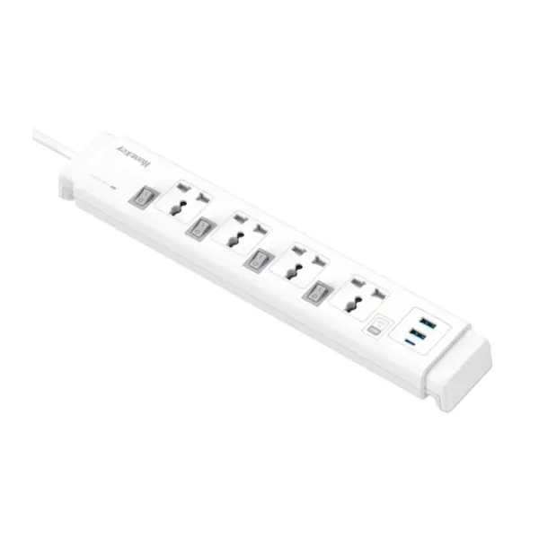 Huntkey SZC407 Surge Protector Power Strip - 4 Sockets + 2 USB Ports, 3m Extra Long Cable