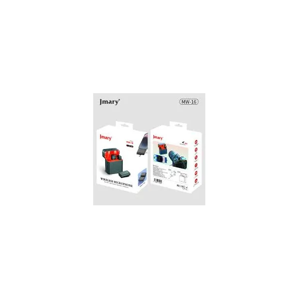Jmary MW-16 Wireless Lavalier Microphone – Dual 2.4GHz Clip-On Mic for iPhone, Android & DSLR | Plug-and-Play Vlogging Mic