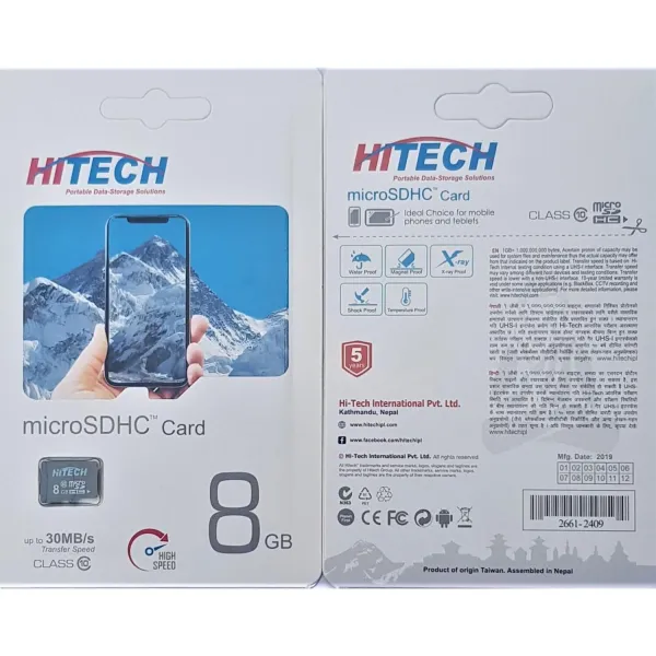 Hi-Tech 8GB microSDHC Flash Memory Card