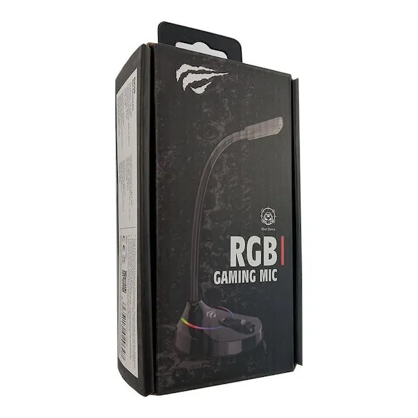 Havit Gamenote GK55 RGB Gaming Microphone – Plug & Play USB Desktop Mic with Adjustable Gooseneck & Omnidirectional Pickup