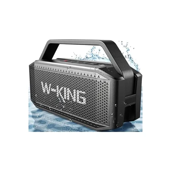 W-KING D9-1 60W Portable Bluetooth Speaker – Massive Bass, IPX6 Waterproof, 40H Playtime & Power Bank – Rugged Wireless Outdoor Speaker with TWS & NFC for Parties, Camping & Beach