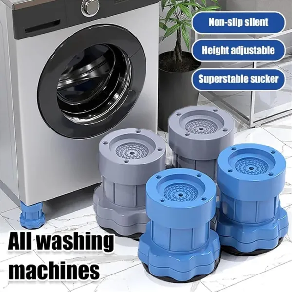4PCS Adjustable Anti-Vibration Washing Machine Foot Pads – Heavy Duty Non-Slip Appliance Support