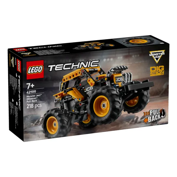 LEGO Technic Monster Jam DIGatron (42199) – 2-in-1 Pull-Back Monster Truck Toy Building Set – Authentic Construction-Themed Vehicle – STEM Learning Gift for Boys and Girls Ages 7+