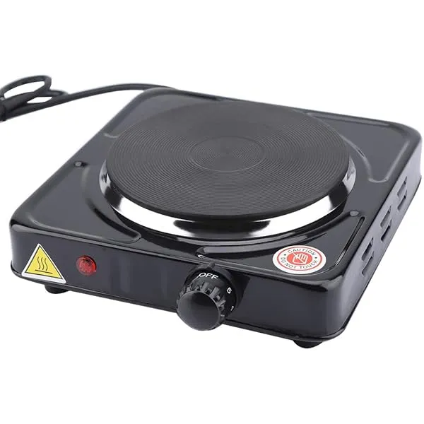Portable Electric Cooker – 1000W High-Power Single Burner with Adjustable Temperature Control, Ceramic Glass Top & Child Safety Lock – Works with All Cookware Types