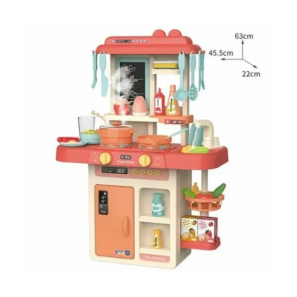 BeiBeGood Kids Kitchen Playset for Toddlers 43-Piece - Pretend Food, Real Sounds & Lights, Play Sink, Cooking Stove with Steam - Perfect Kitchen Toy for Boys and Girls (Ages-3)