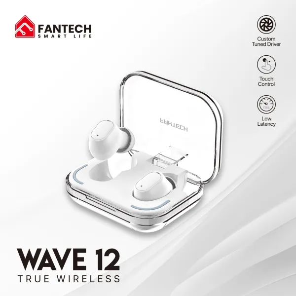 TWS BLUETOOTH WIRELESS WAVE 12 TW12 EARBUDS White