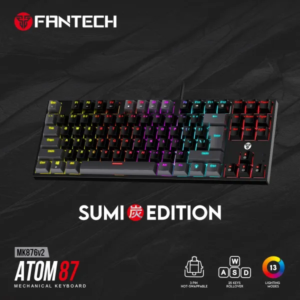 ATOM 87 MK876 V2 RGB TKL SUMI EDITION WIRED MECHANICAL GAMING KEYBOARD