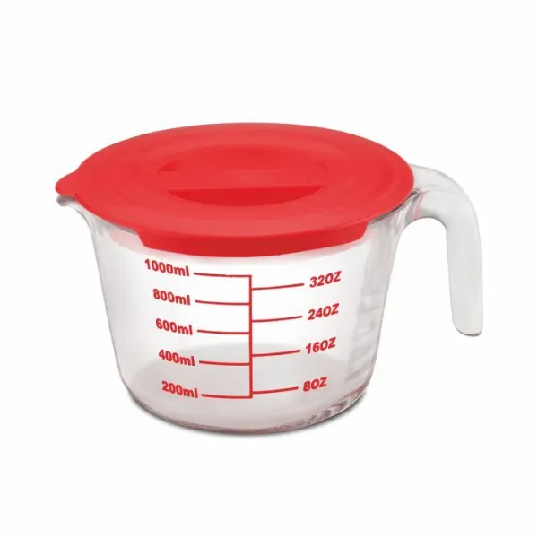 Signoraware Measuring Cup | Borosilicate Glass | 1000 ml with Lid