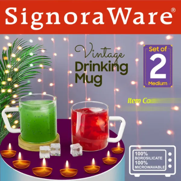 Signoraware Glass Set | Ilusion Small | Set of 6 | 295 ml Each