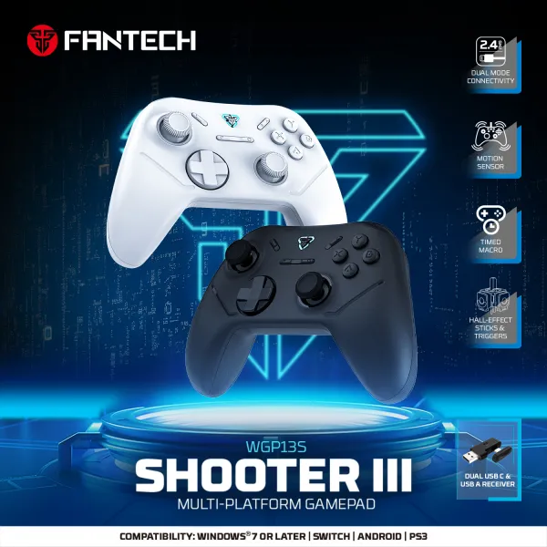 Fantech Multi Platform Gamepad Android PC PS Gamepad Wireless Shooter III WGP13S Joystick USB Type C