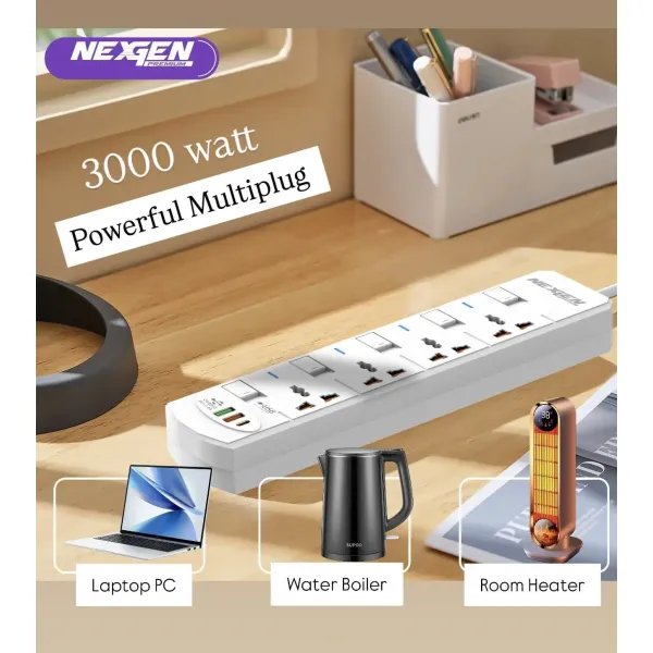 NEXGEN 3000W Premium Multipurpose Power Strip
