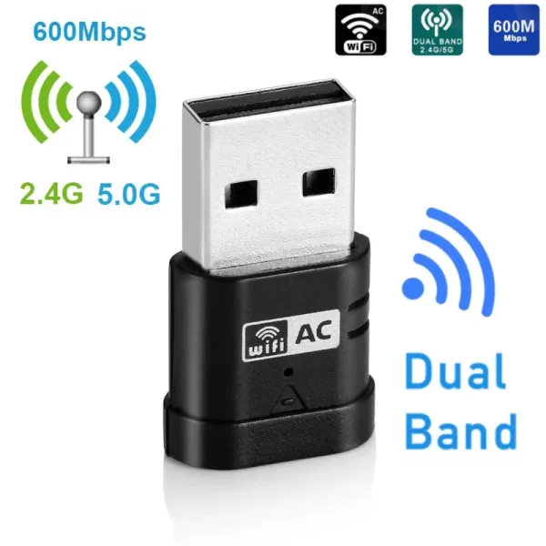 Next Dual Band USB WiFi Network Adapter Super Mini Wireless AC600 5GHz 2.4GHz Card