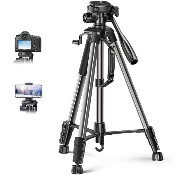 UGREEN Tripod | 53.5–175 cm Adjustable Height | Lightweight Aluminium Travel Tripod with Phone Holder & Bag