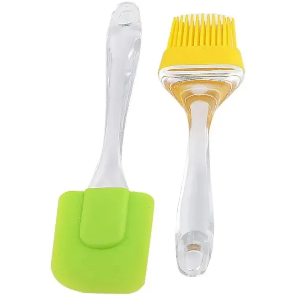 Silicone Spatula and Pastry Oil Brush Set For Grilling Baking Frying