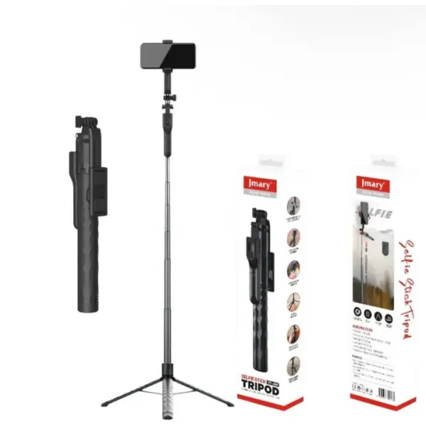 Jmary KT-239 Telescopic Phone Selfie Stick Tripod With 360° Free Rotation Angle