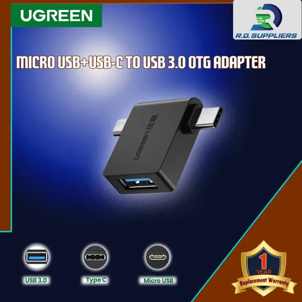 UGREEN-Micro USB+ USB-C to USB 3.0 OTG Adapter