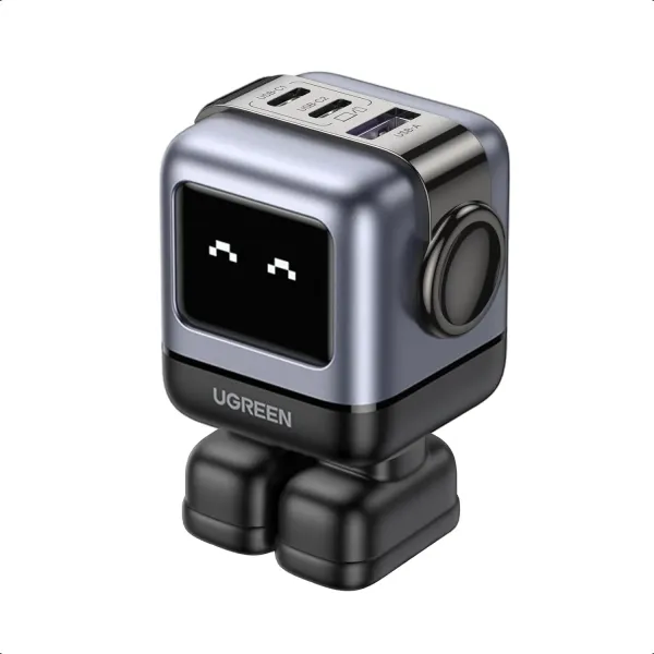 UGREEN Nexode Robot GaN Charger 65W | 3‑Port | Fun Robot Design Round pin