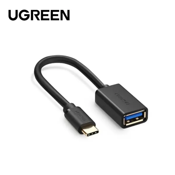 UGREEN USB‑C Male to USB 3.0 A Female Cable (OTG, Black) | High‑Speed Data | Compact Design