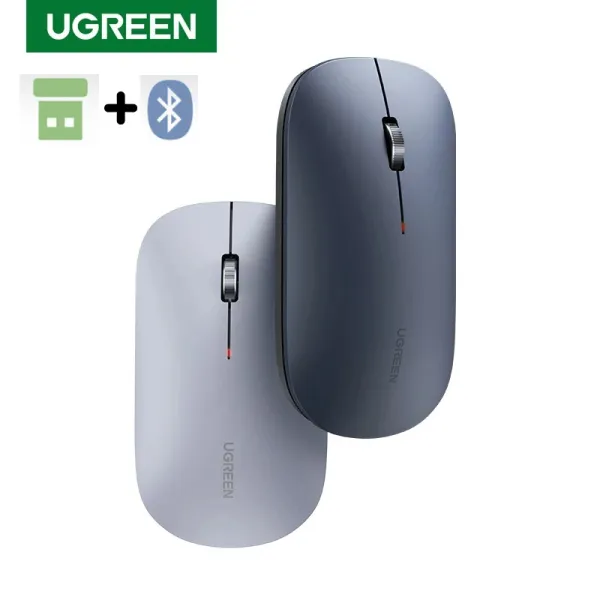 UGREEN Portable Bluetooth Wireless Mouse | Dual‑Mode | Silent Click