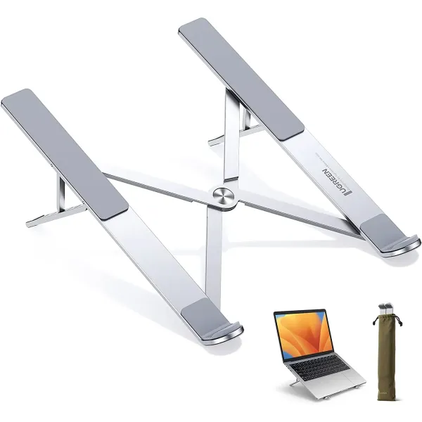 UGREEN Laptop Stand for Desk Adjustable, MacBook Stand, Portable Aluminium Laptop Riser for Desk