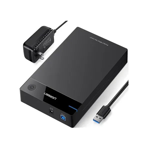 UGREEN USB 3.0 B to 3.5”/2.5” SATA Hard Drive Enclosure | High‑Capacity | Tool‑Free Design