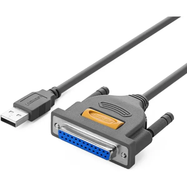 UGREEN USB to DB25 Parallel Printer Cable Adapter 6FT Male to Female Connector IEEE 1284 Converter for PC Desktop Laptop, 6 FT