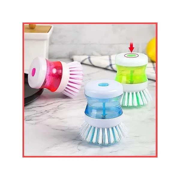 Dish / Washbasin Plastic Cleaning Brush With Liquid Soap Dispenser