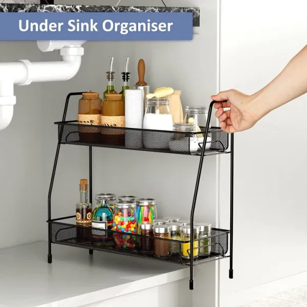Spice Rack Organizer for Countertop | 2 Tier Multi‑Purpose Shelf