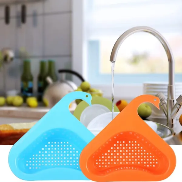 Swan Shape Drain Basket for Kitchen Sink | Corner Strainer