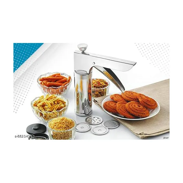 The 15 In 1 Stainless Steel Kitchen Press Cookies Maker, Traditionally Indian Multi Types of Snacks Making Kitchen Tool