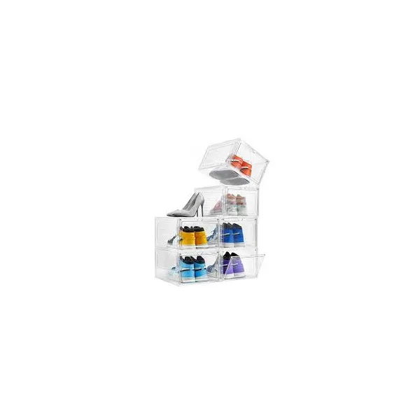 6 Pcs Shoe box  & Accessory Display Rack – Easy to Assemble