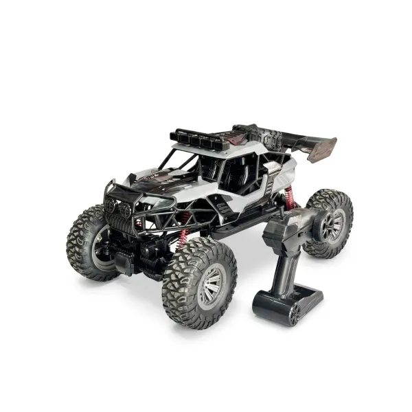 1:6 Scale RC Crawler Monster Truck 4WD Off-Road Vehicle – 2.4GHz Remote Control Car with LED Lights, Rechargeable Battery & Heavy-Duty Suspension