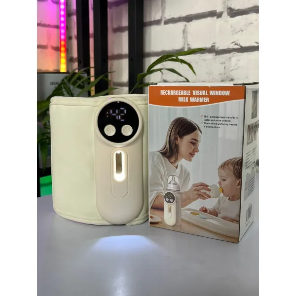 Rechargeable Visual Window Milk Warmer – Portable Baby Bottle Heating Solution