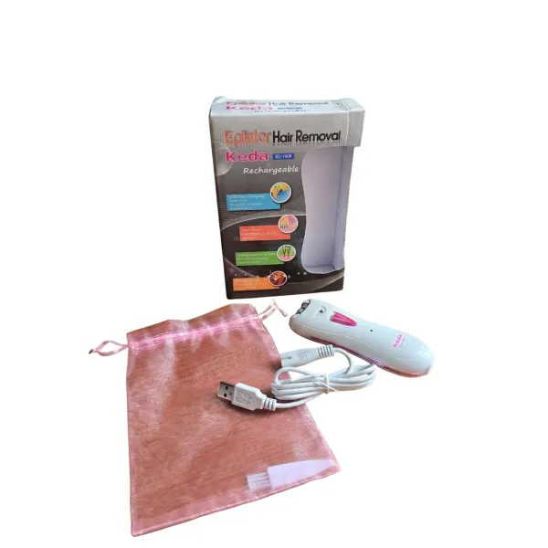 Keda KD-190R Rechargeable Epilator (Kemei KM-290R) – 9 Tweezer Hair Removal Device with Smartlight for Face & Body