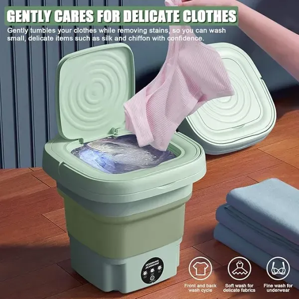 2 in 1 Mini Foldable Washing Machine with Washer and Dryer