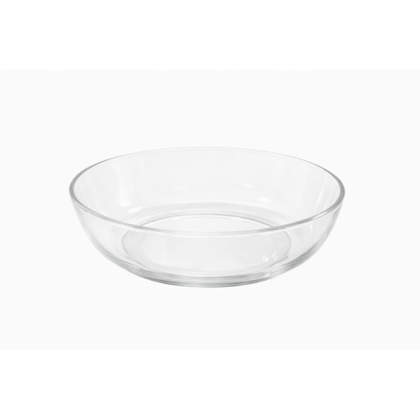 Clear Glass Serving Bowl – Ribbed Panel with Scalloped Rim(P5607)
