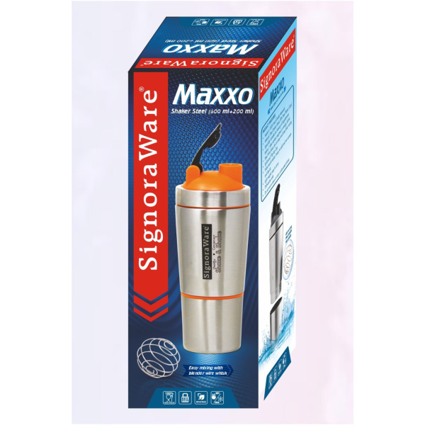 SignoraWare Maxxo Stainless Steel Protein Shaker Bottle – 800ml Capacity
