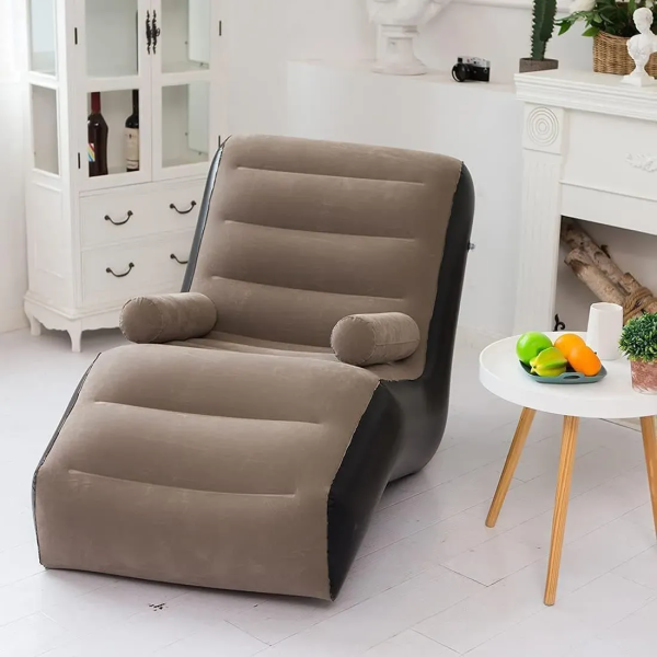 2‑in‑1 Inflatable Lounge Chair Set – Portable Recliner with Air Pump