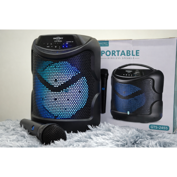 Greatnice GTS‑2455 Portable Wireless Speaker – 6.5‑inch with Microphone