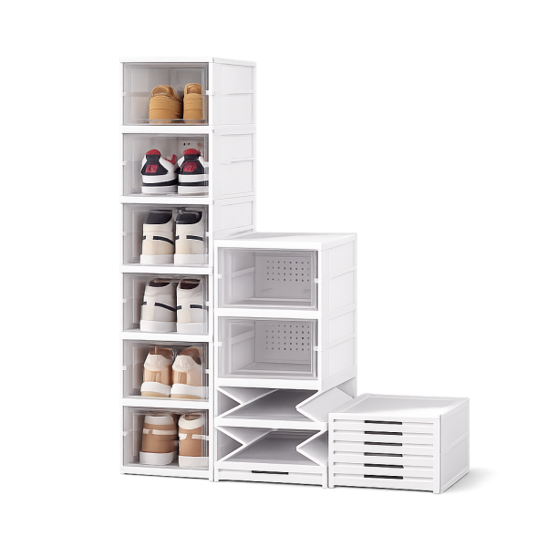 Multilayer Stackable Shoe Storage Box with Clear Door ( 6 layer ) 1 pcs 